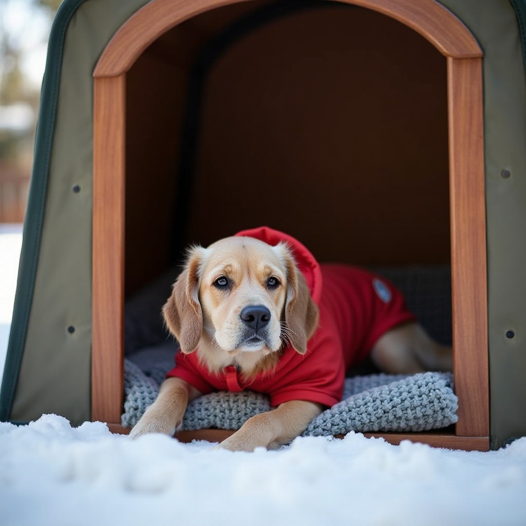 wie man einen Hund in einem Außenzwinger warm hält