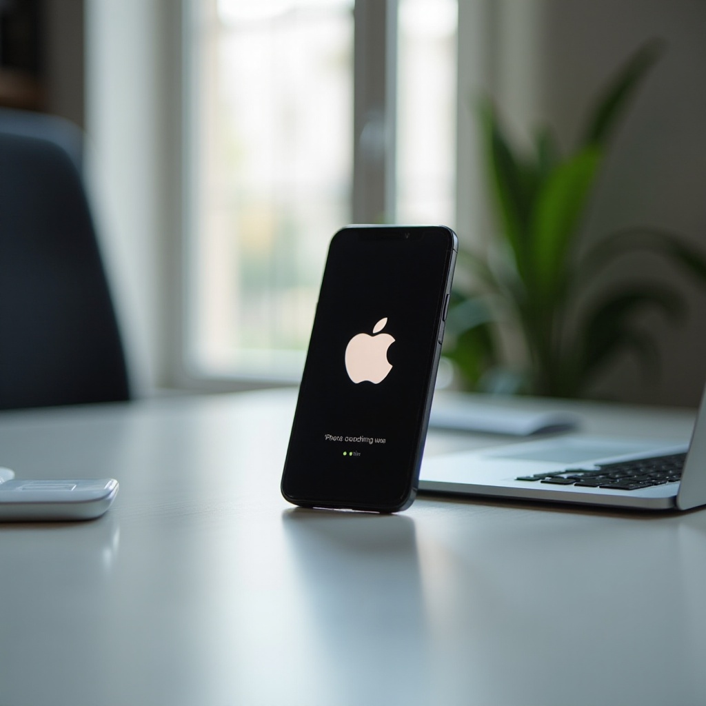 iPhone congelado en el logotipo de Apple y barra de carga