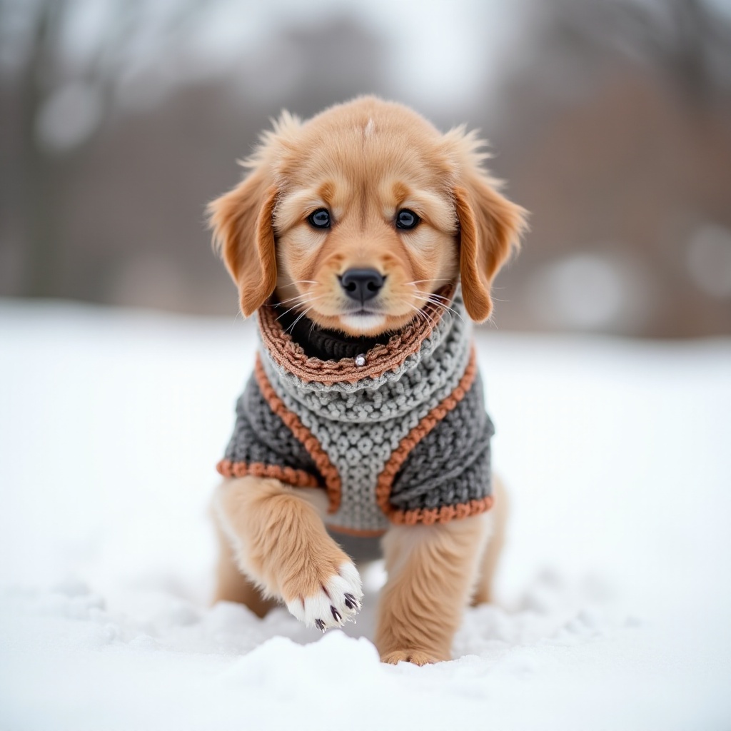 dressage de chiot en hiver