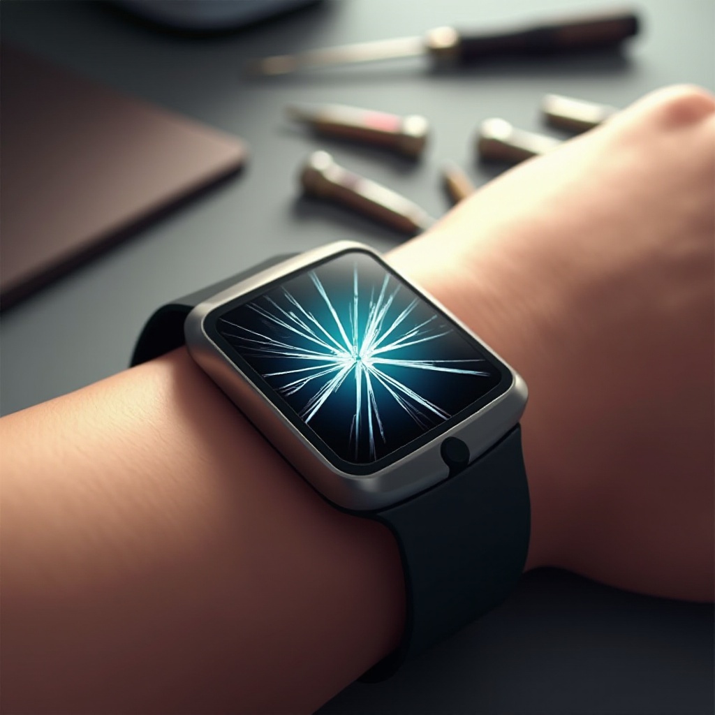 tela do Fitbit rachada