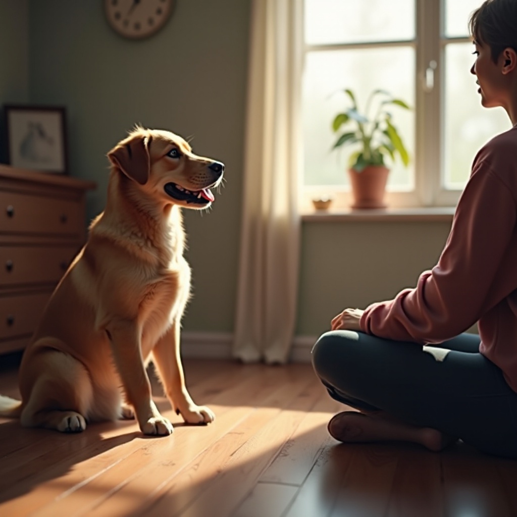 por que meu cachorro apenas se senta e me encara