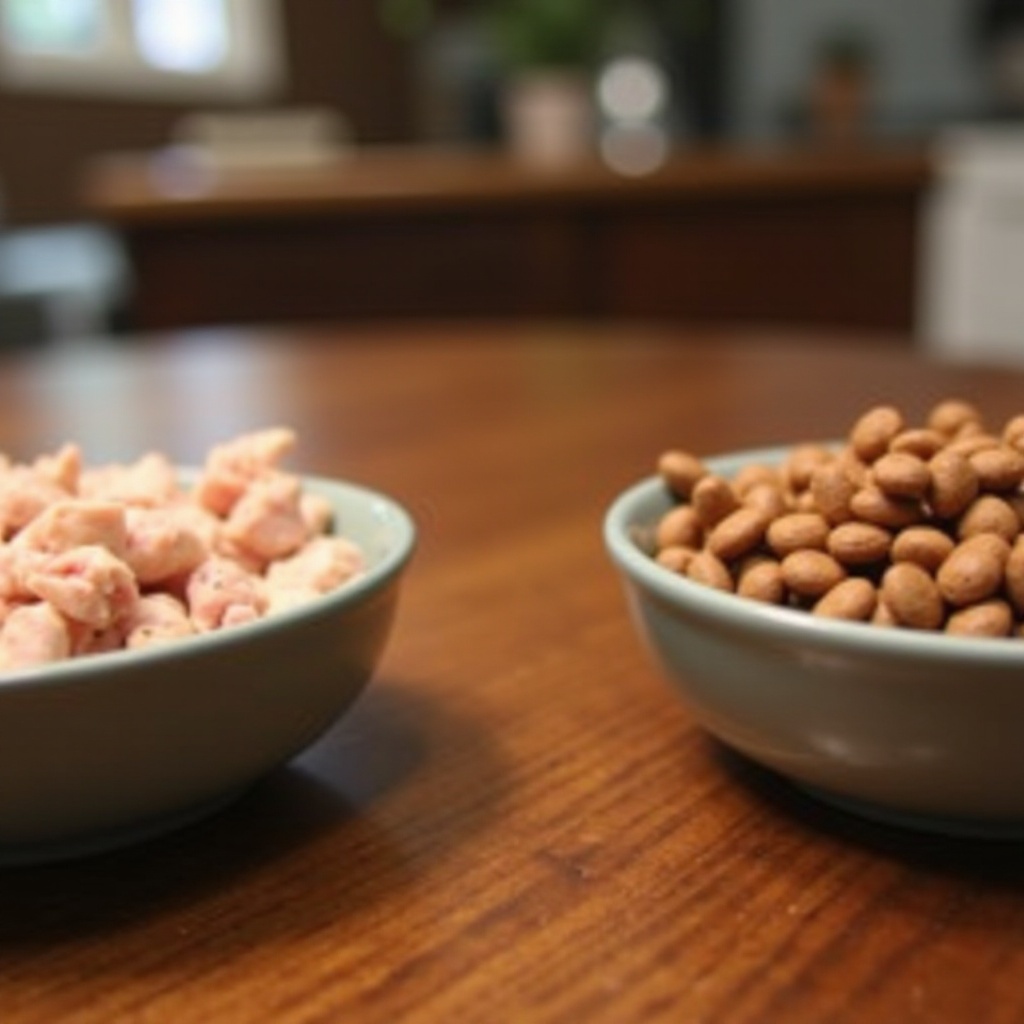 repas de poulet contre poulet dans la nourriture pour chiens