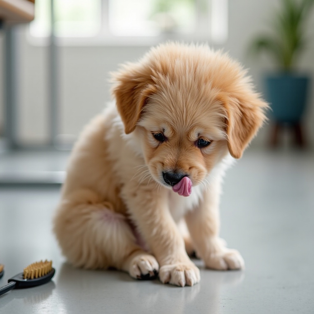 hond blijft na het verzorgen zijn anus likken